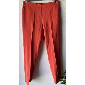 Theory sz 2 Treeca Pull On Modern Crepe 2 Coral  Straight Trouser Pants